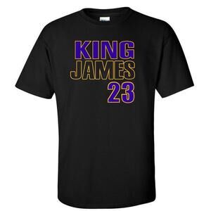 Black Lebron James Los Angeles Lakers King James 23 T-Shirt